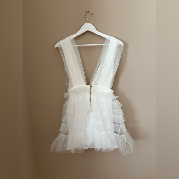UNTAMED PETALS BY AMANDA JUDGE White Layered Mini Dress NWTs Small - Picture 6 of 6